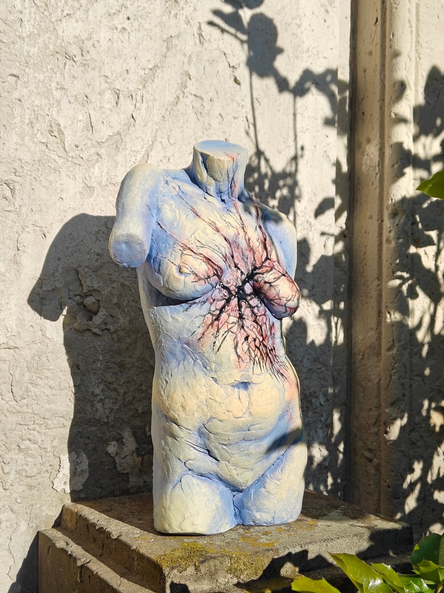 Heart of Cracks Polychrome Ceramic Torso