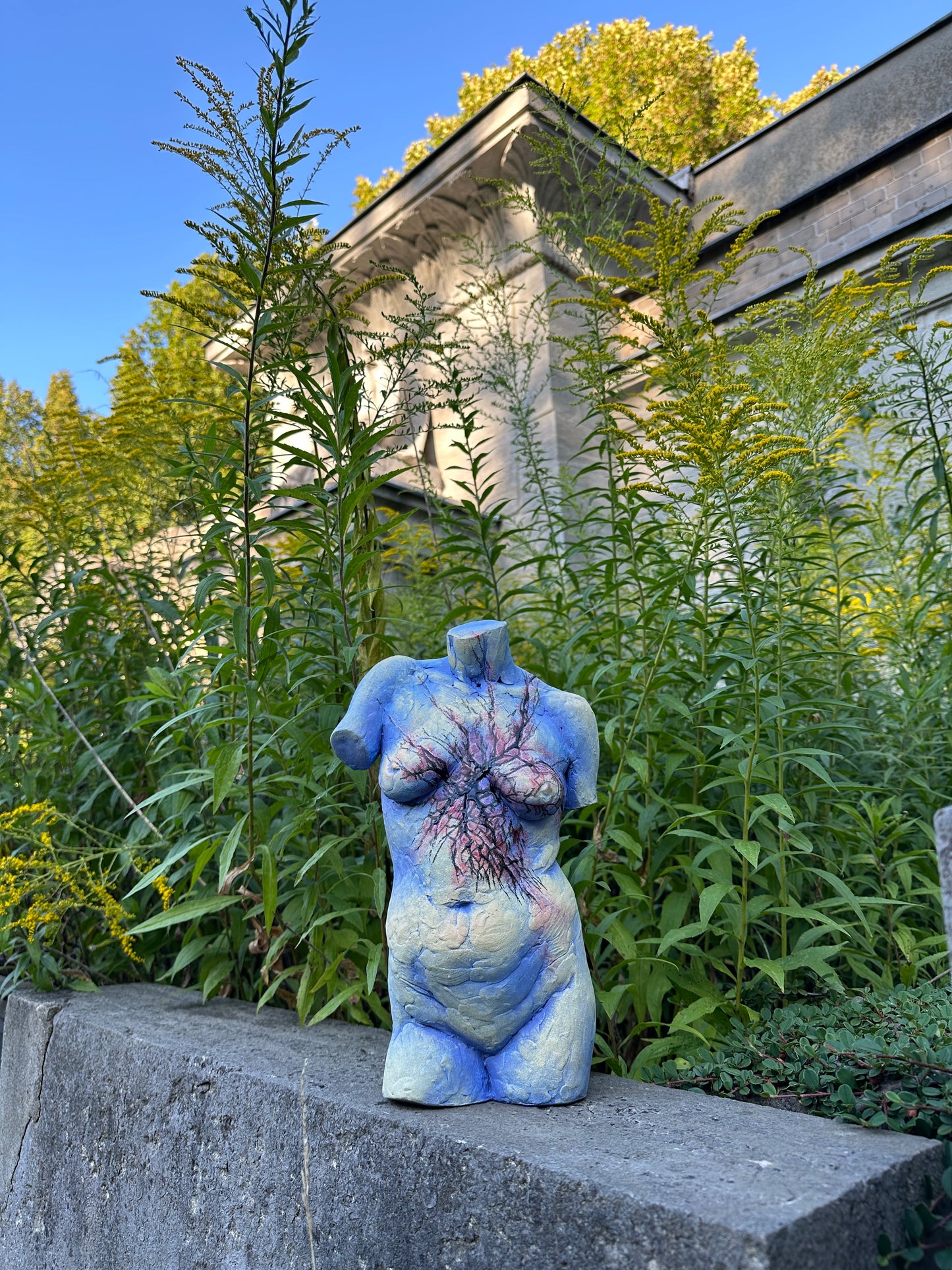 Heart of Cracks Polychrome Ceramic Torso