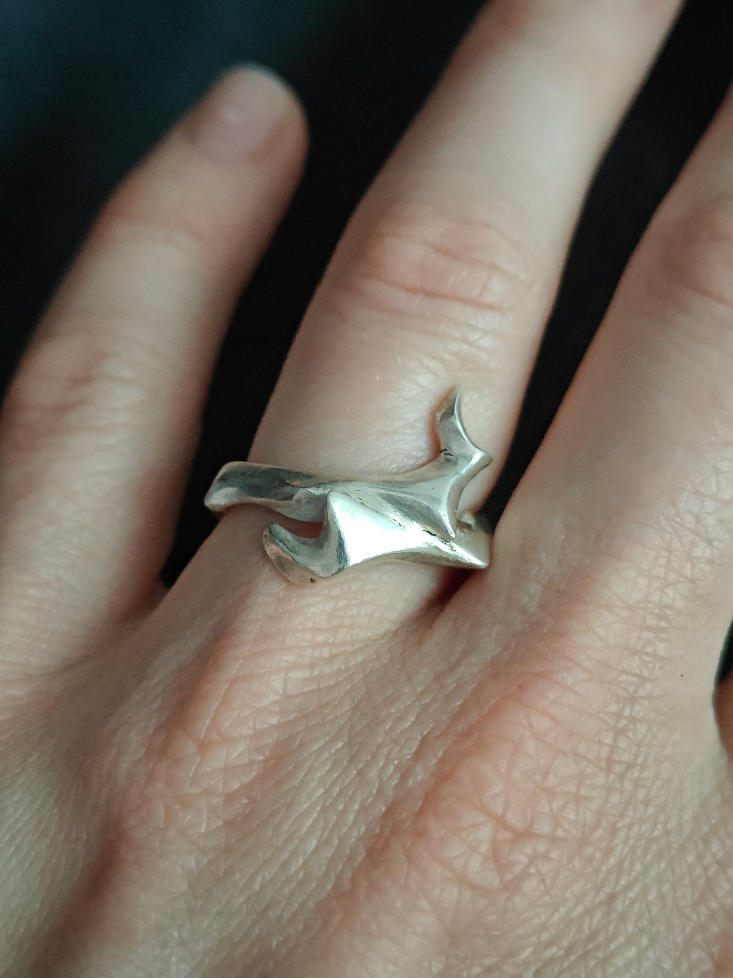 One-of-a-Kind Silver Fang Ring